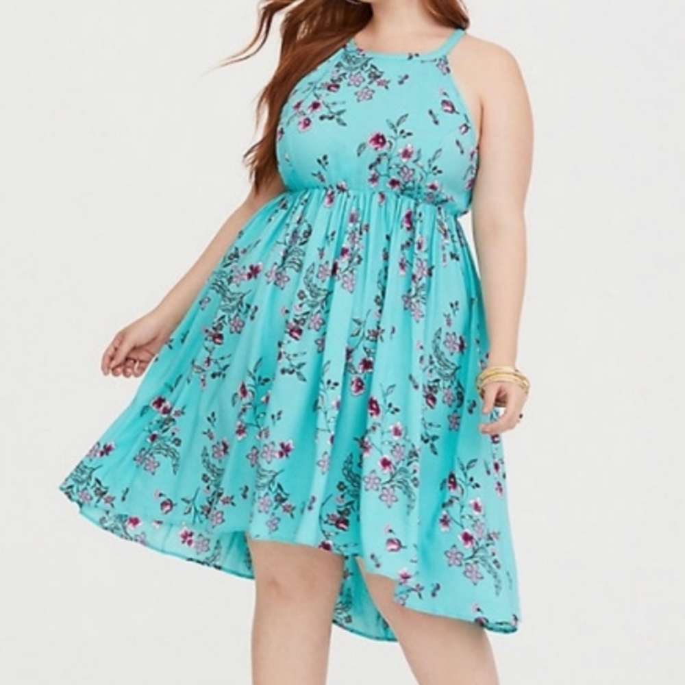 Torrid Hi Lo Challis Dress Floral